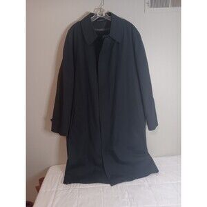 Silver Cloud Mens Trench Coat Blue Sz 48 L Single Breasted Removable Layer